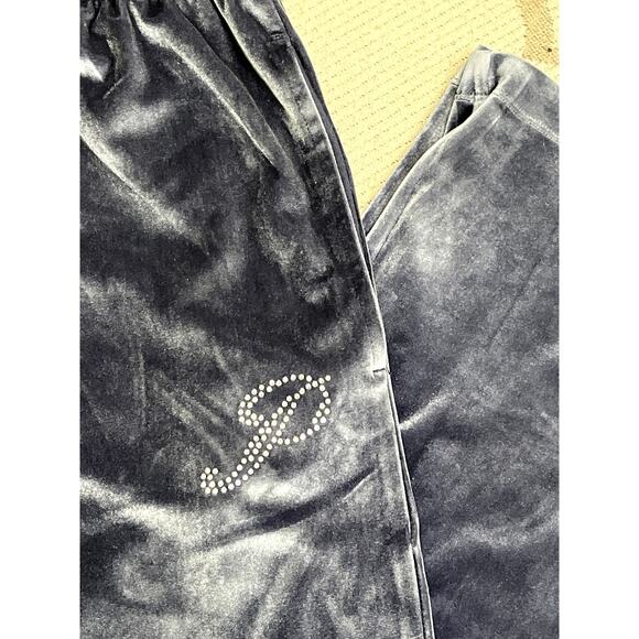 Pink Victoria’s Secret wide leg velvet pull on blue purple pants, size XXL - Picture 13 of 13